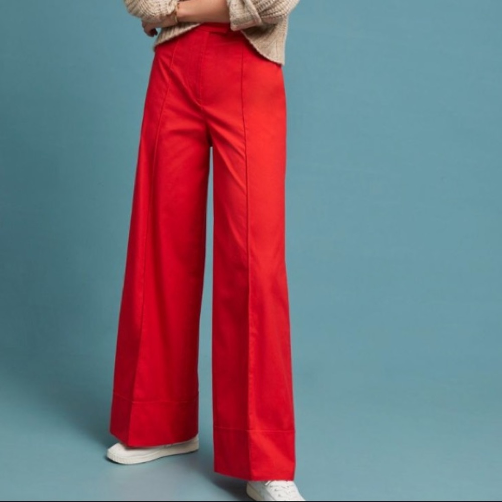Anthropologie✨Poplin Wide Leg Pants - Picture 2 of 8